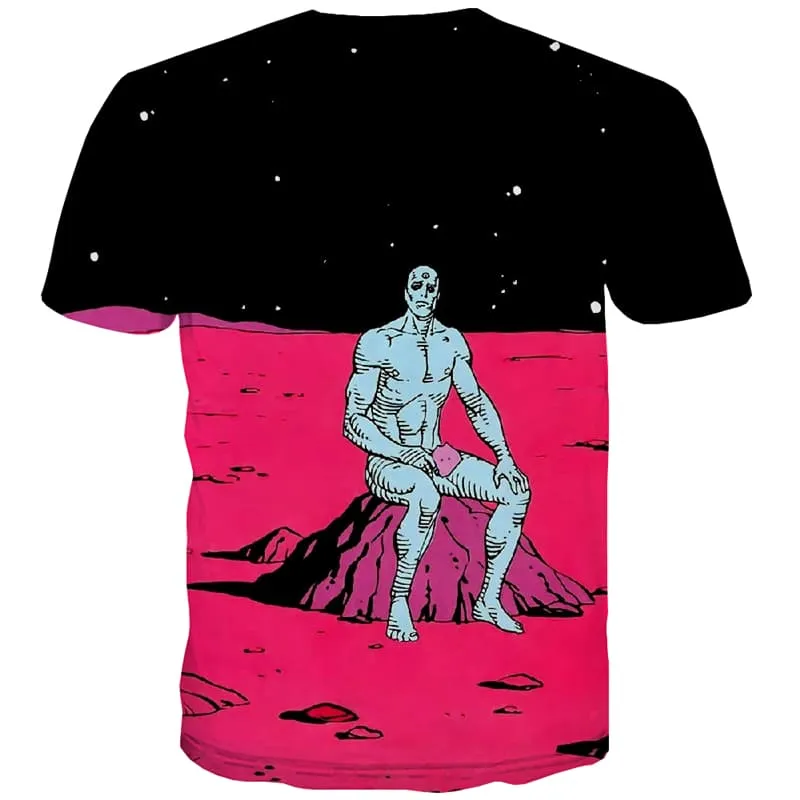 Space T-shirt Men Galaxy Tshirts Cool Universe T-shirts 3d Rock Tshirts Casual