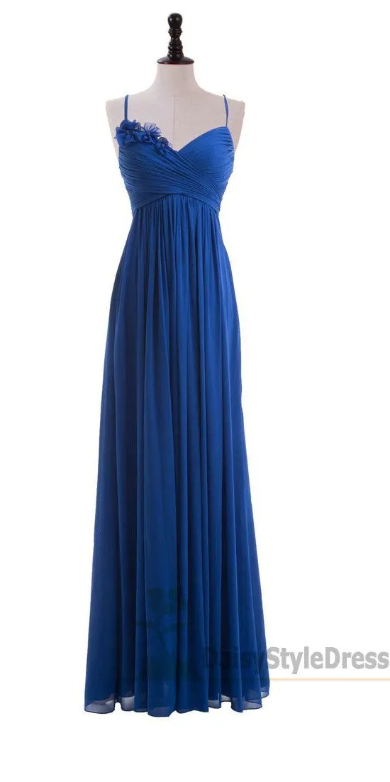 Spaghetti Straps Royal Blue Bridesmaid Dress