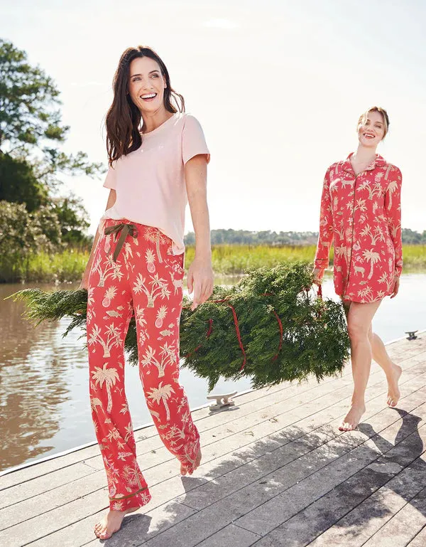 Spartina - Pajama Pant Lowcountry Fauna Red