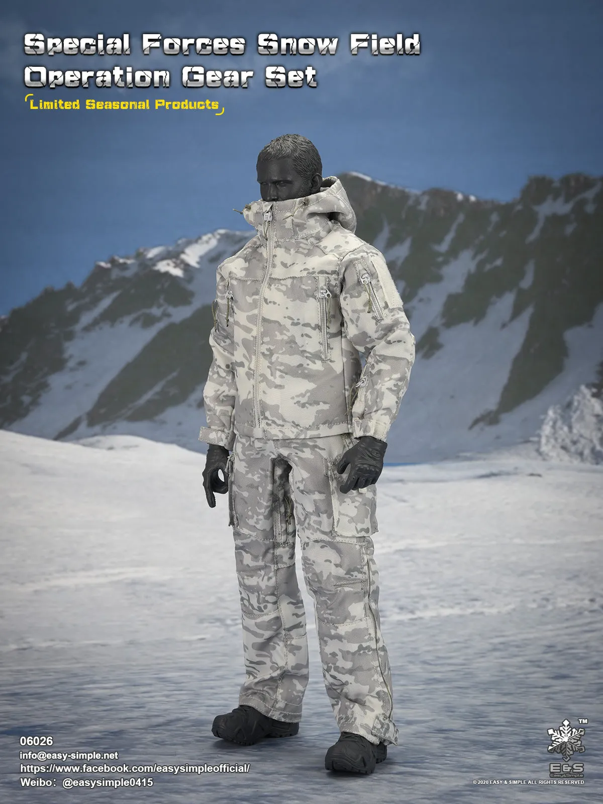 Special Forces Snow Field Op. - Winter Camo Helmet w/Balaclava & Headset