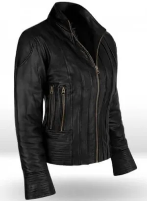 Stylish Fashion Leather Black Jacket For Ladies