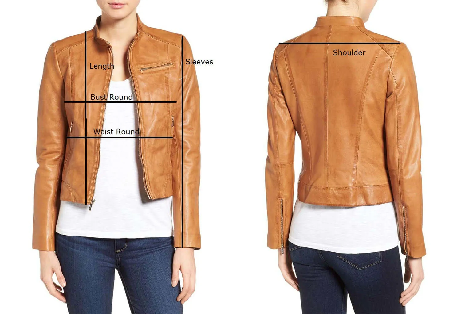 Stylish Fashion Leather Black Jacket For Ladies