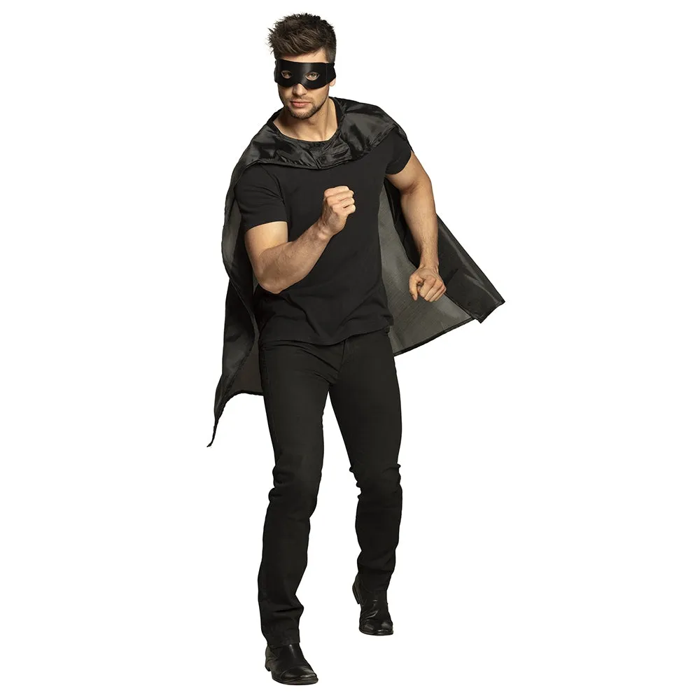 Superhero Set Cape und Maske Schwarz