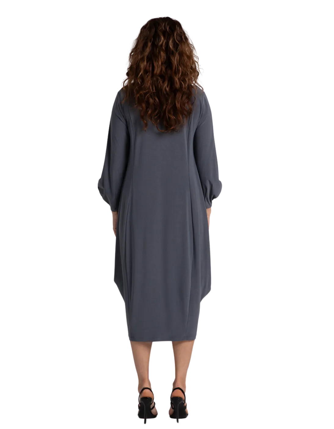 SYMPLI  Easy Crew Neck Lantern Dress