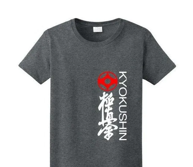 T Shirt Kyokushin kai  writting kyokushin, kanji and kanku