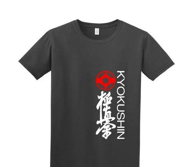 T Shirt Kyokushin kai  writting kyokushin, kanji and kanku