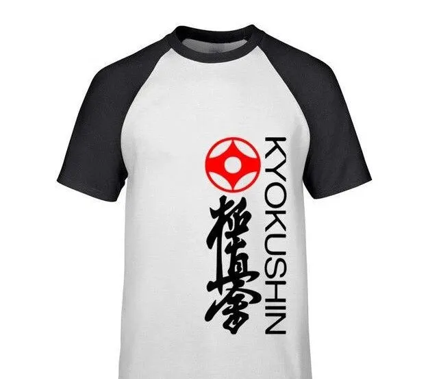 T Shirt Kyokushin kai  writting kyokushin, kanji and kanku