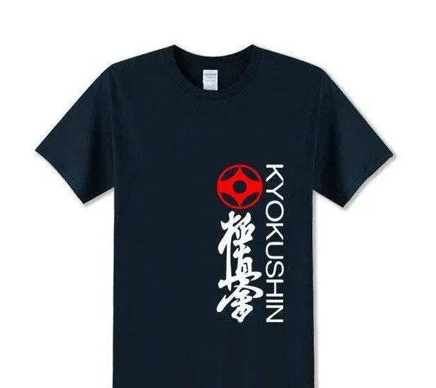 T Shirt Kyokushin kai  writting kyokushin, kanji and kanku