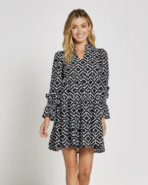 Tammi Dress - Sail Geo Black