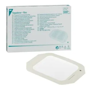 Tegaderm Adhesive Film 4" x 4 3/4", Rectangle Dressing - Box of 50, Frame Style Delivery with Label