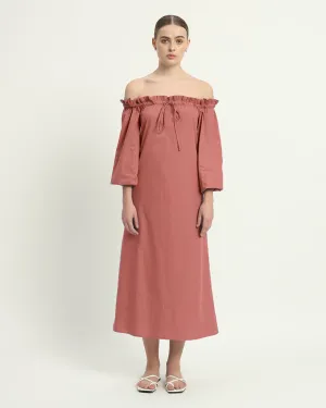 The Carlisle  Ivory Pink Cotton Dress