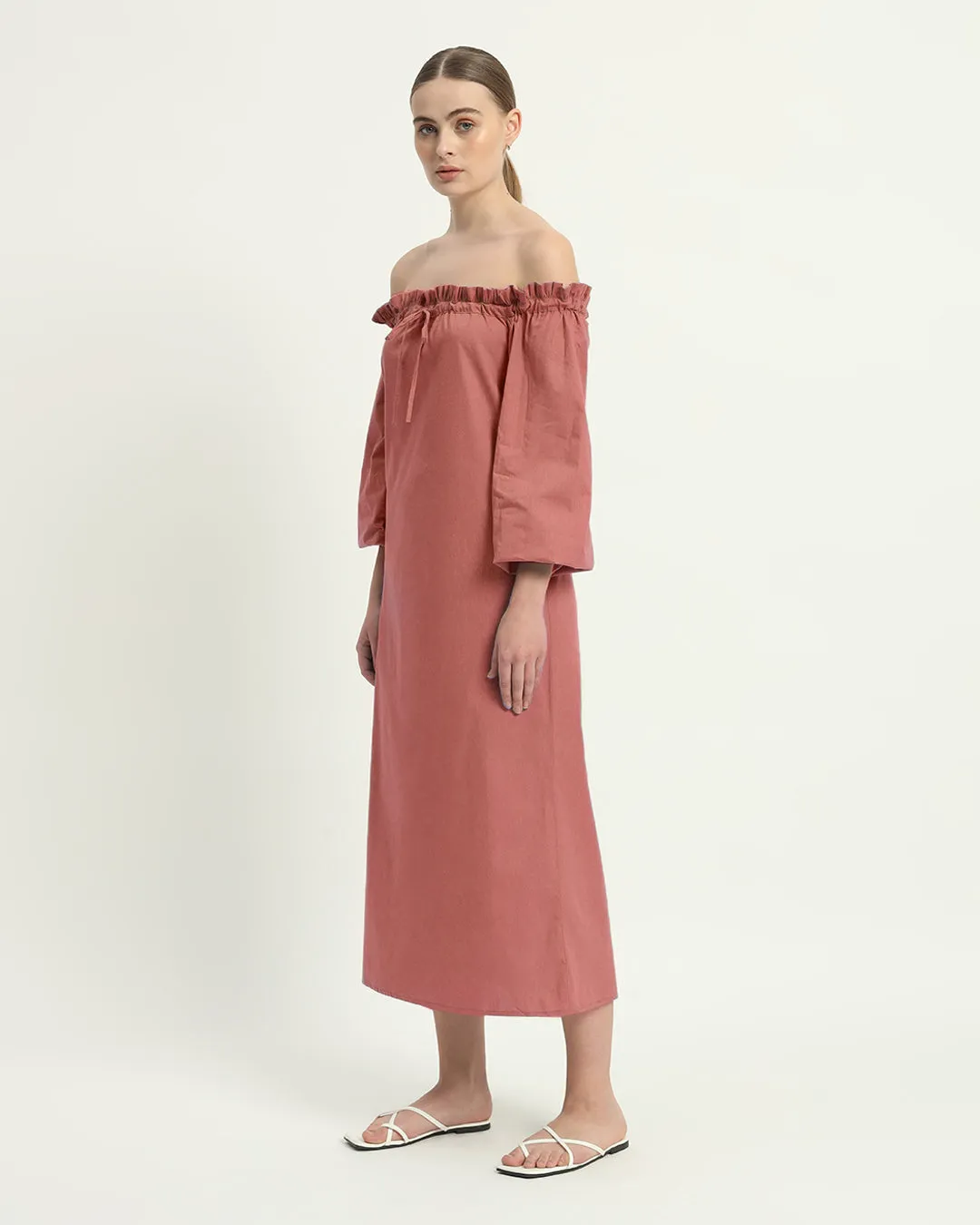 The Carlisle  Ivory Pink Cotton Dress