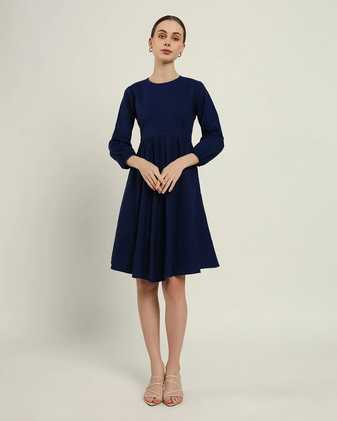 The Exeter Daisy Midnight Blue Linen Dress