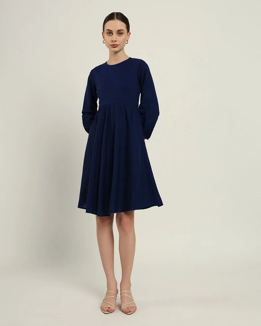 The Exeter Daisy Midnight Blue Linen Dress