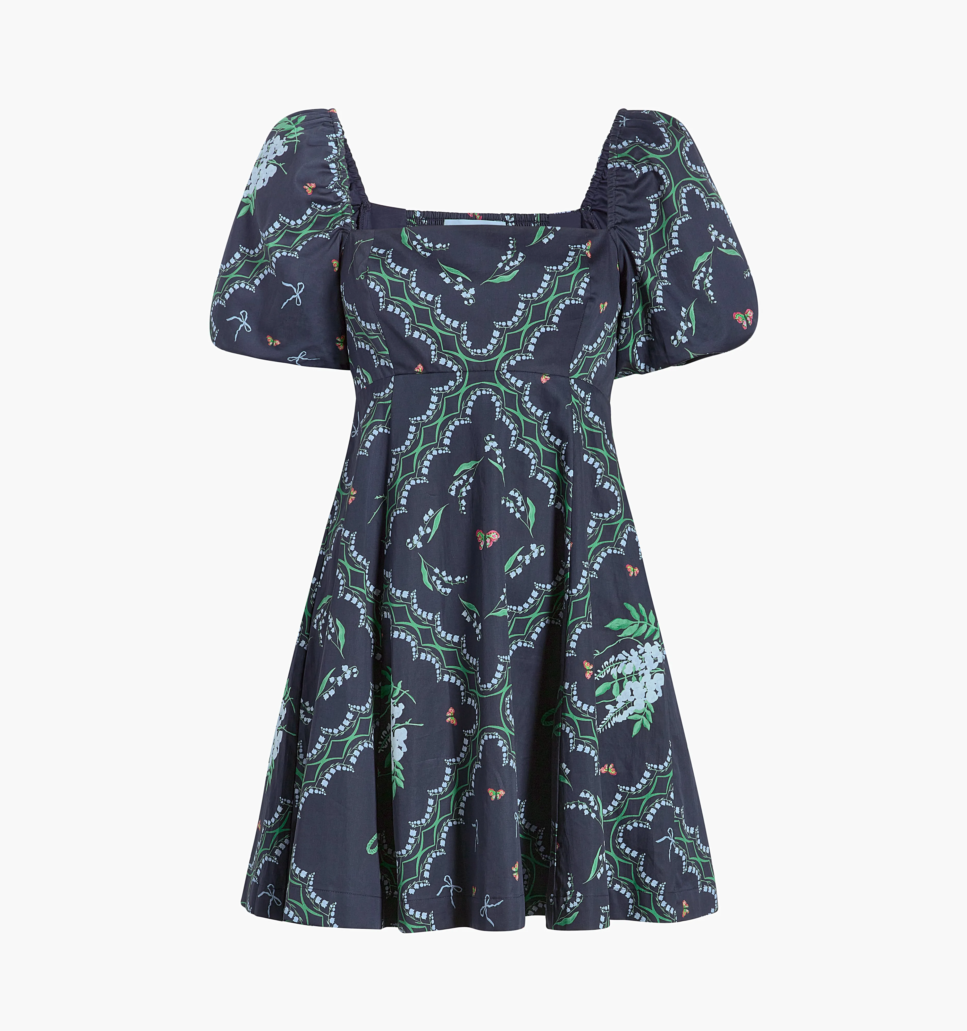 The Matilda Mini Dress - Navy Floral Patchwork