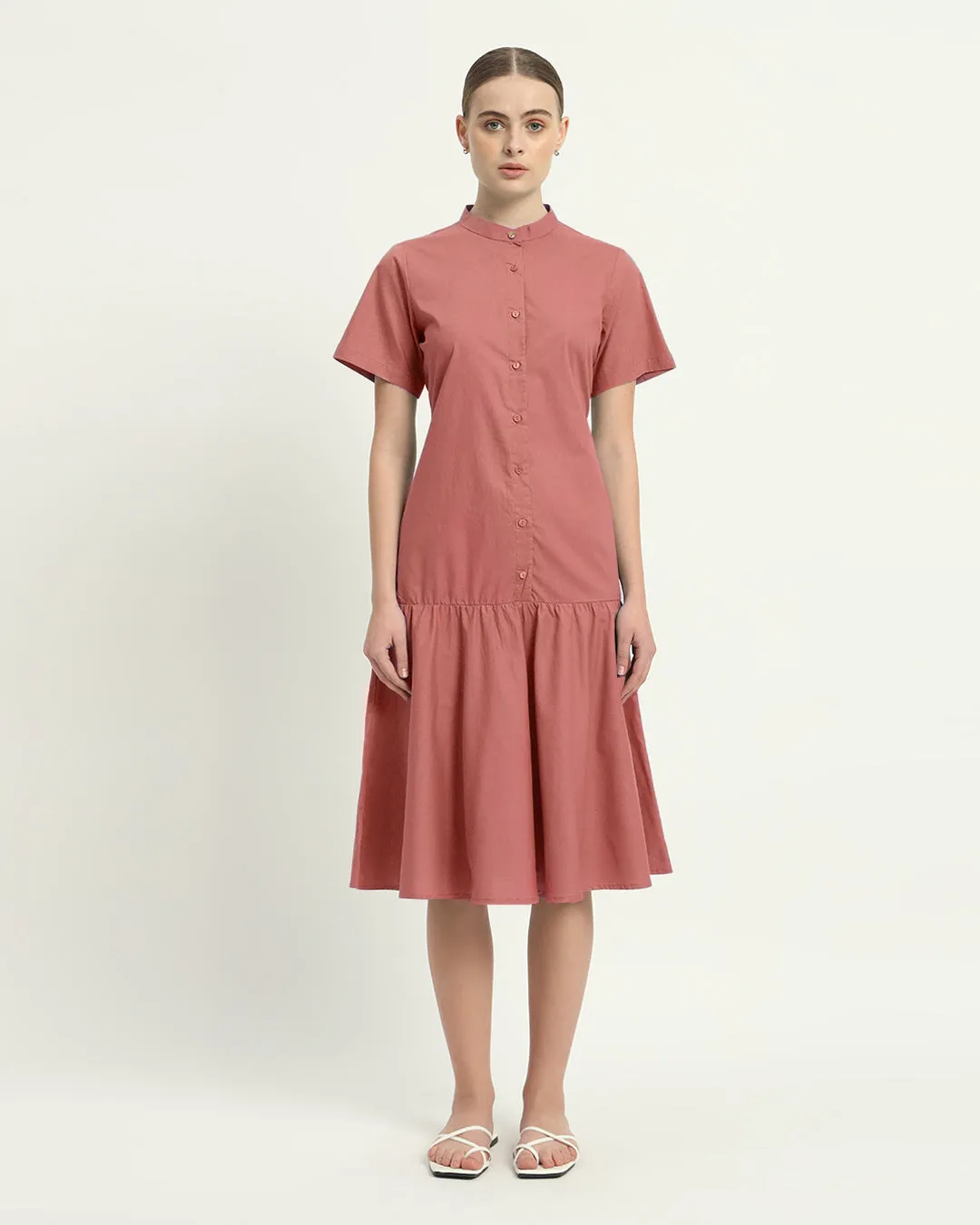 The Melrose  Ivory Pink Cotton Dress