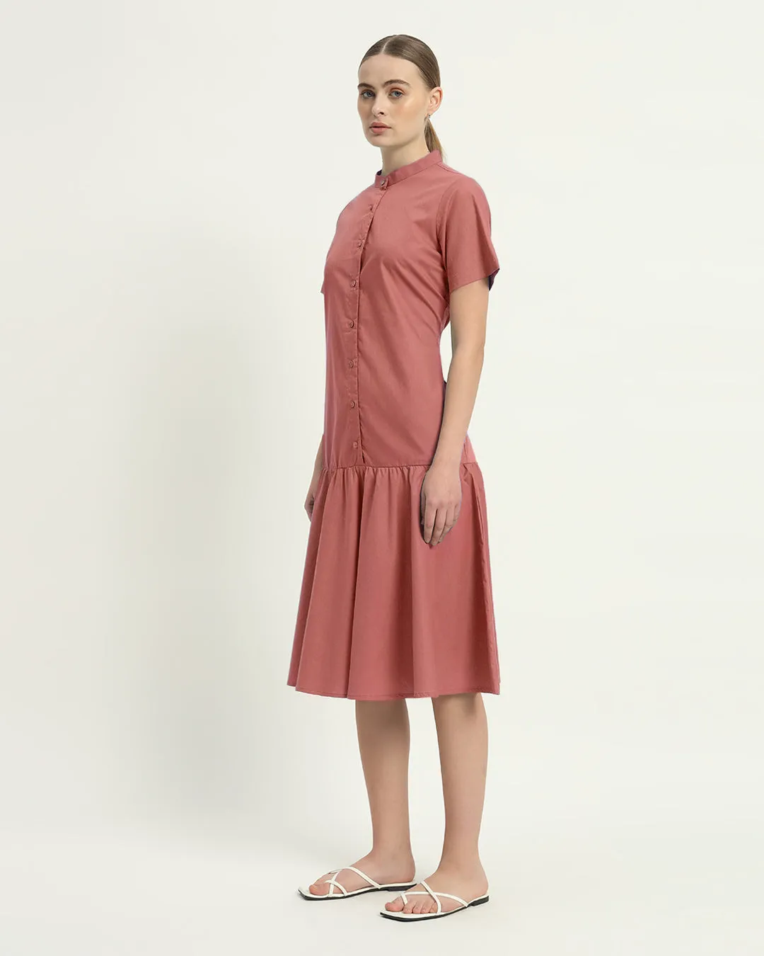 The Melrose  Ivory Pink Cotton Dress