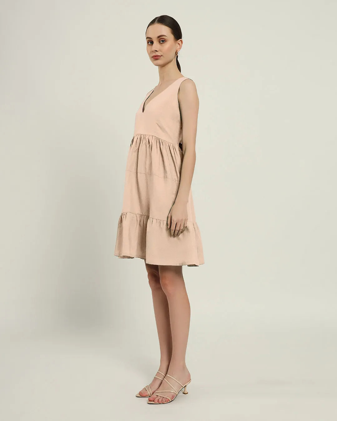 The Minsk Daisy Bisque Linen Dress