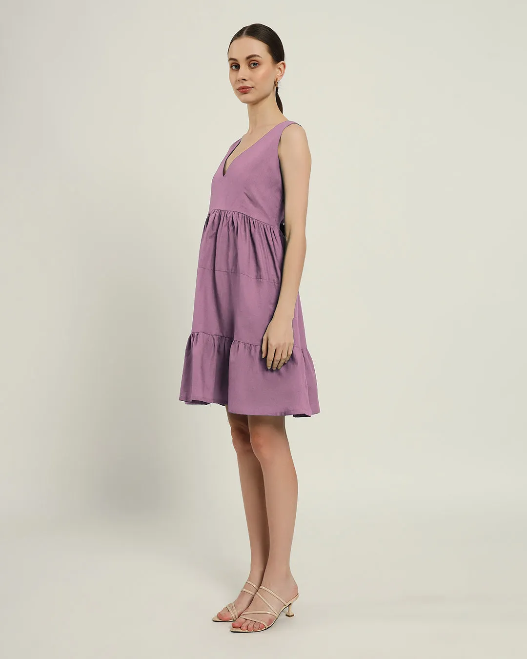 The Minsk Purple Swirl Cotton Dress