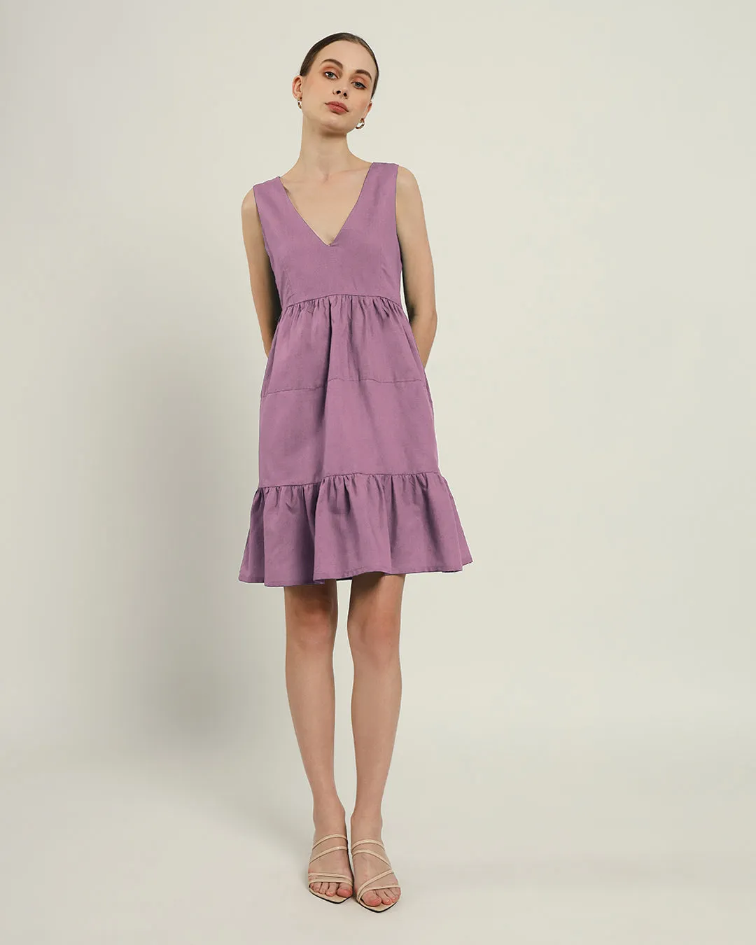 The Minsk Purple Swirl Cotton Dress