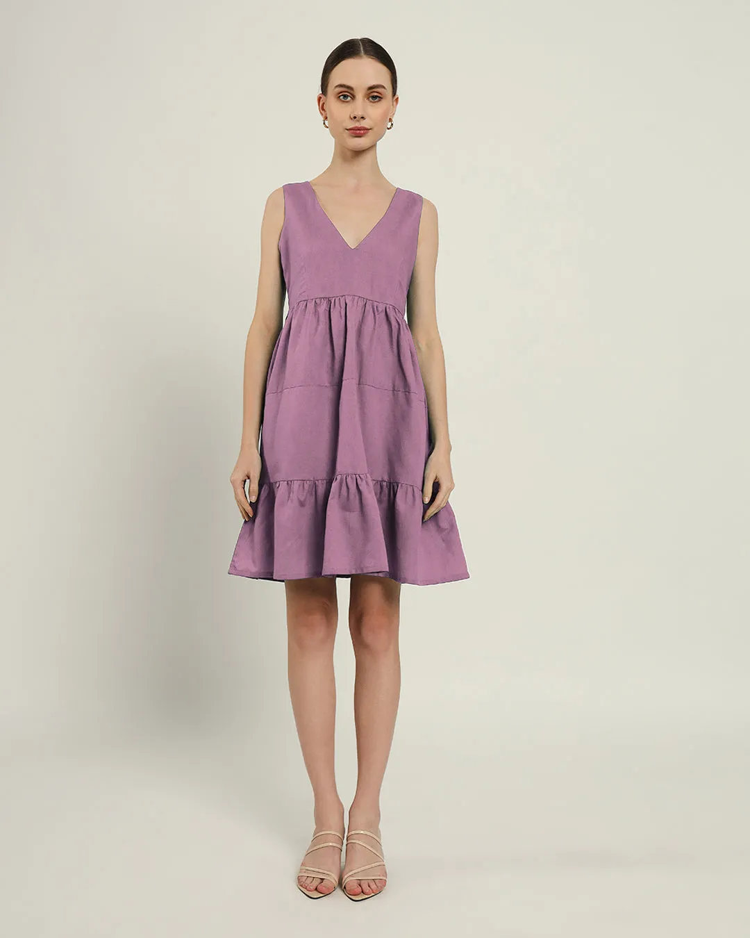 The Minsk Purple Swirl Cotton Dress