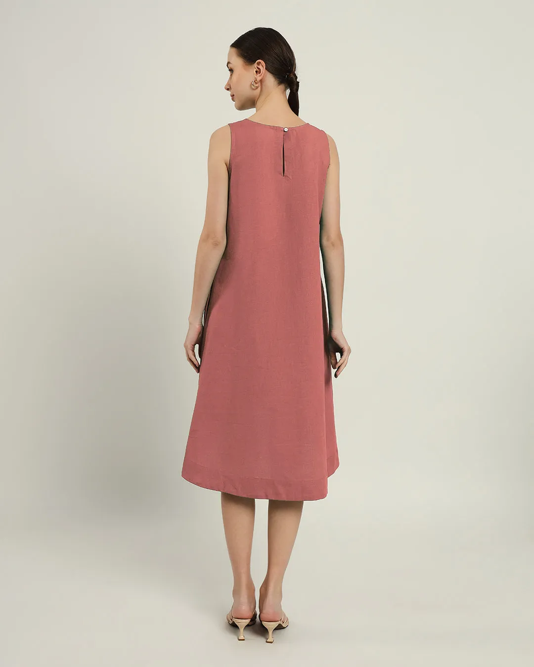 The Odesa Ivory Pink Cotton Dress