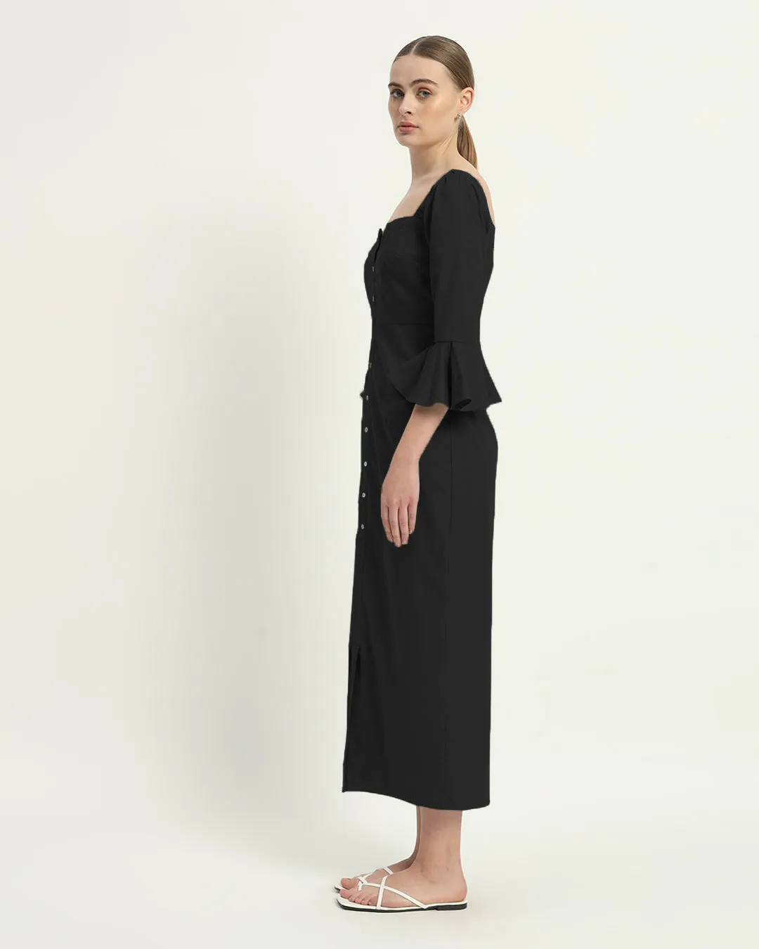 The Rosendale Noir Cotton Dress