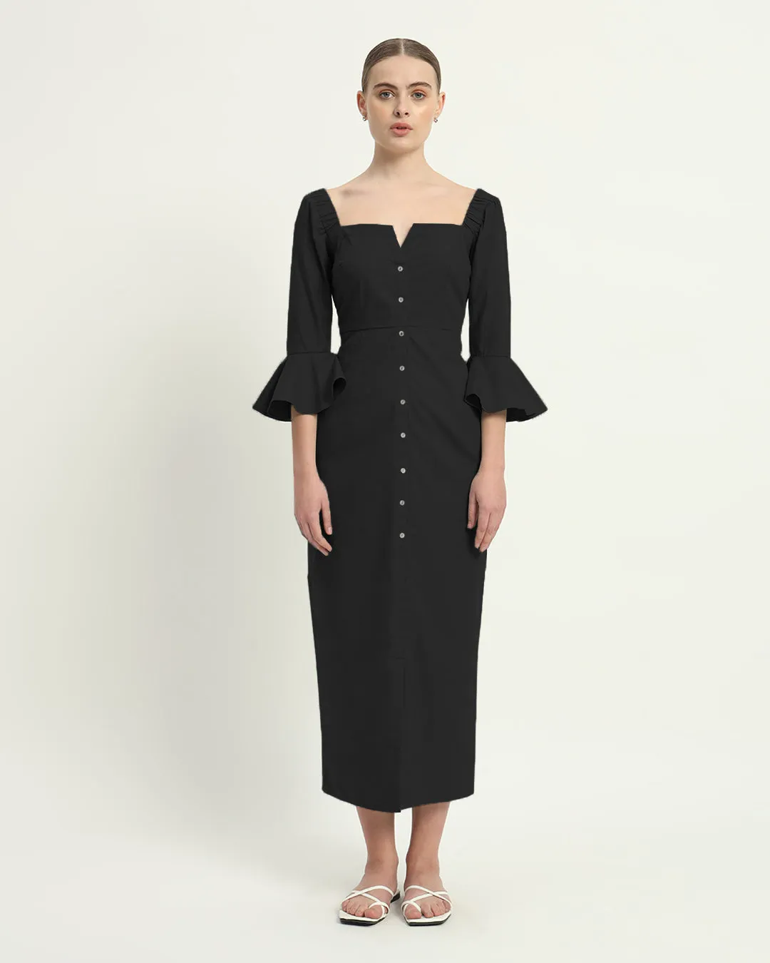 The Rosendale Noir Cotton Dress