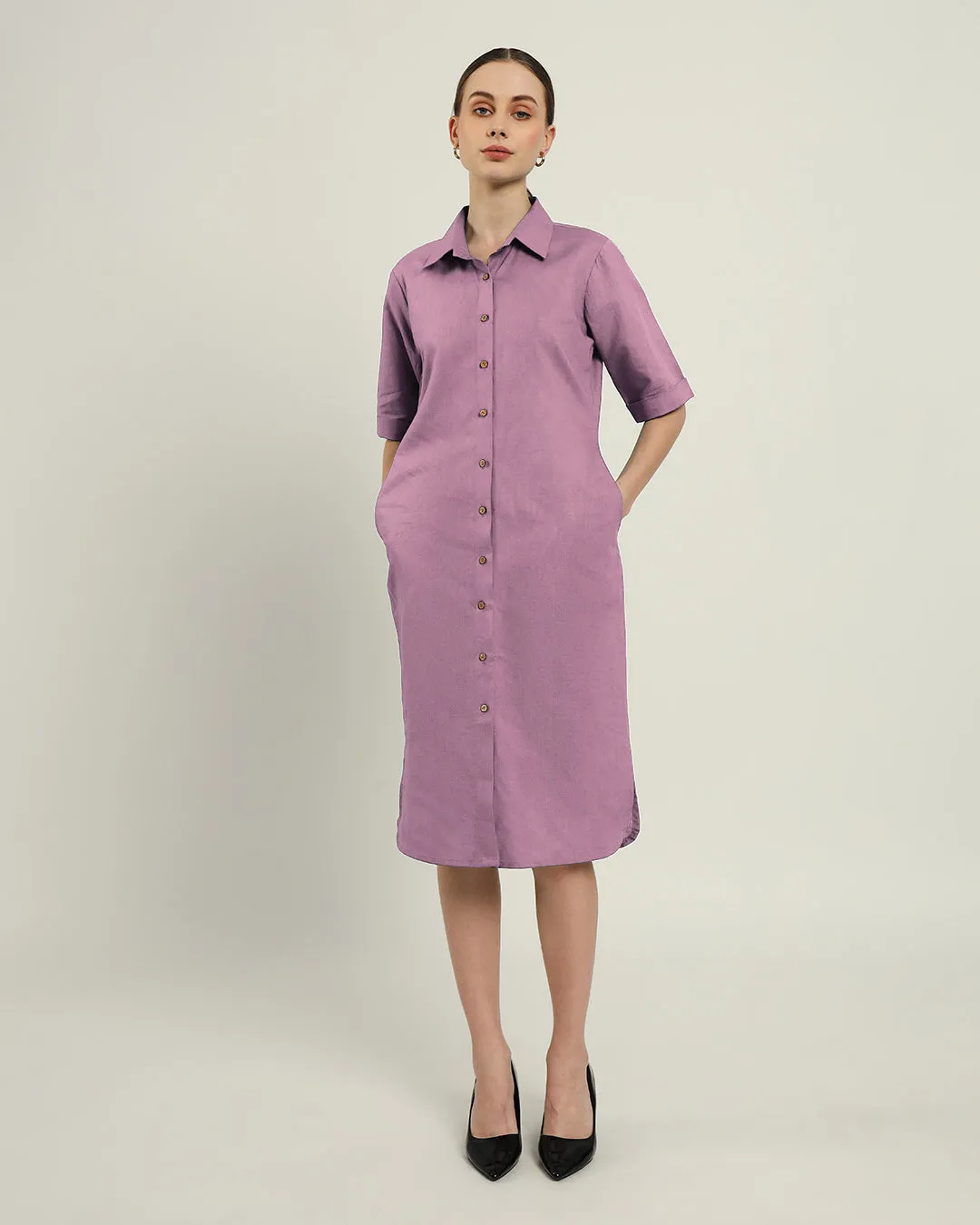 The Tampa Purple Swirl Cotton Dress