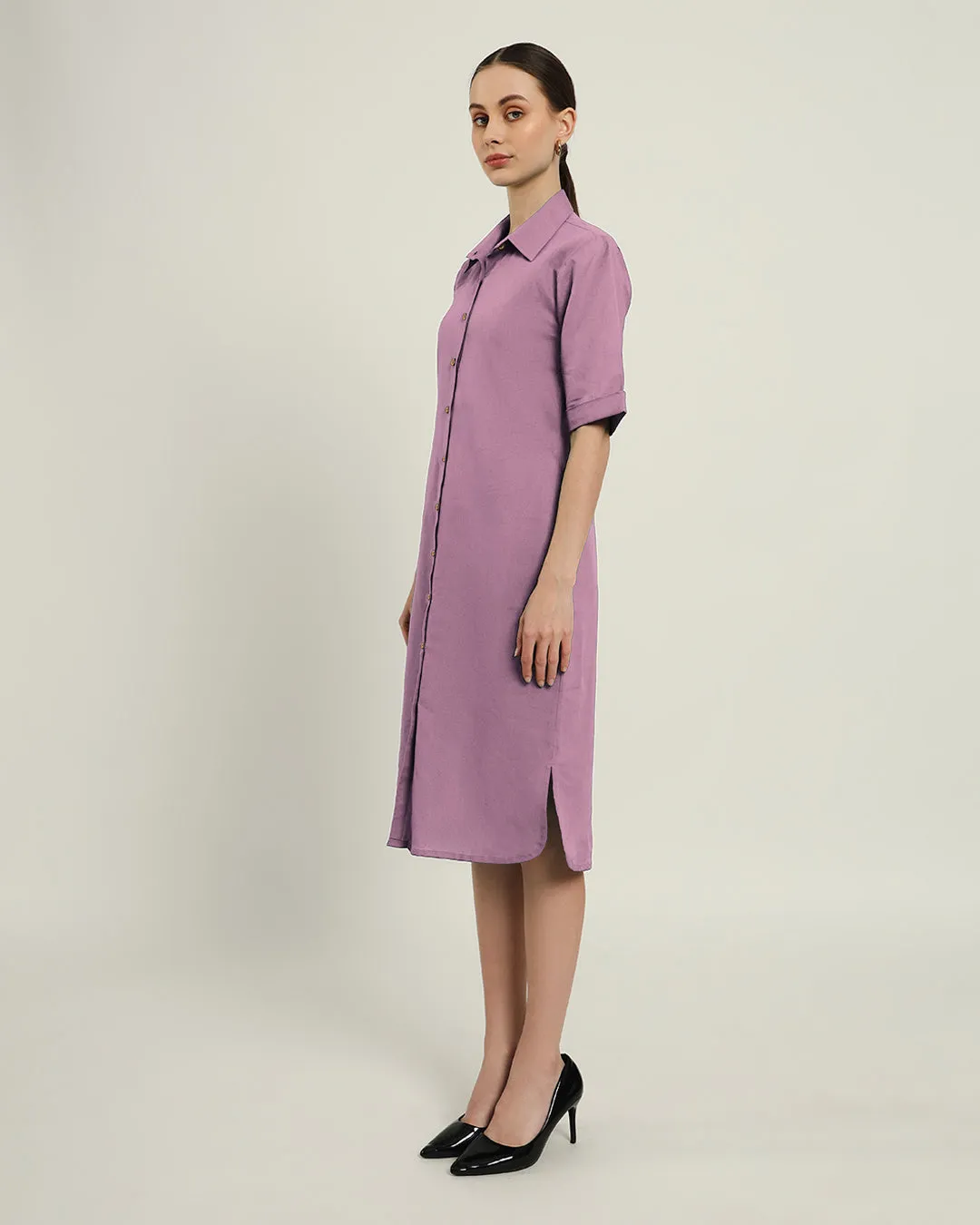 The Tampa Purple Swirl Cotton Dress