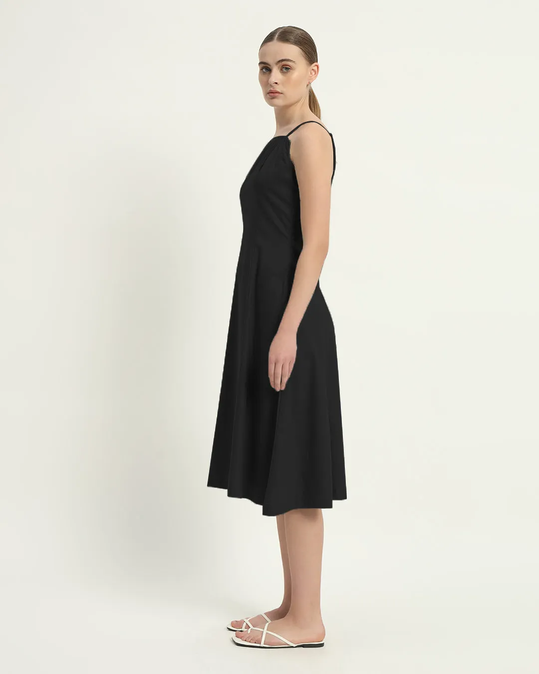 The Valatie Noir Cotton Dress