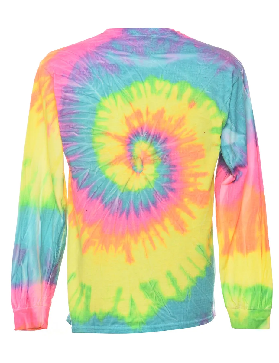 Tie Dye Multi-Colour Orlando Florida Printed T-shirt - M