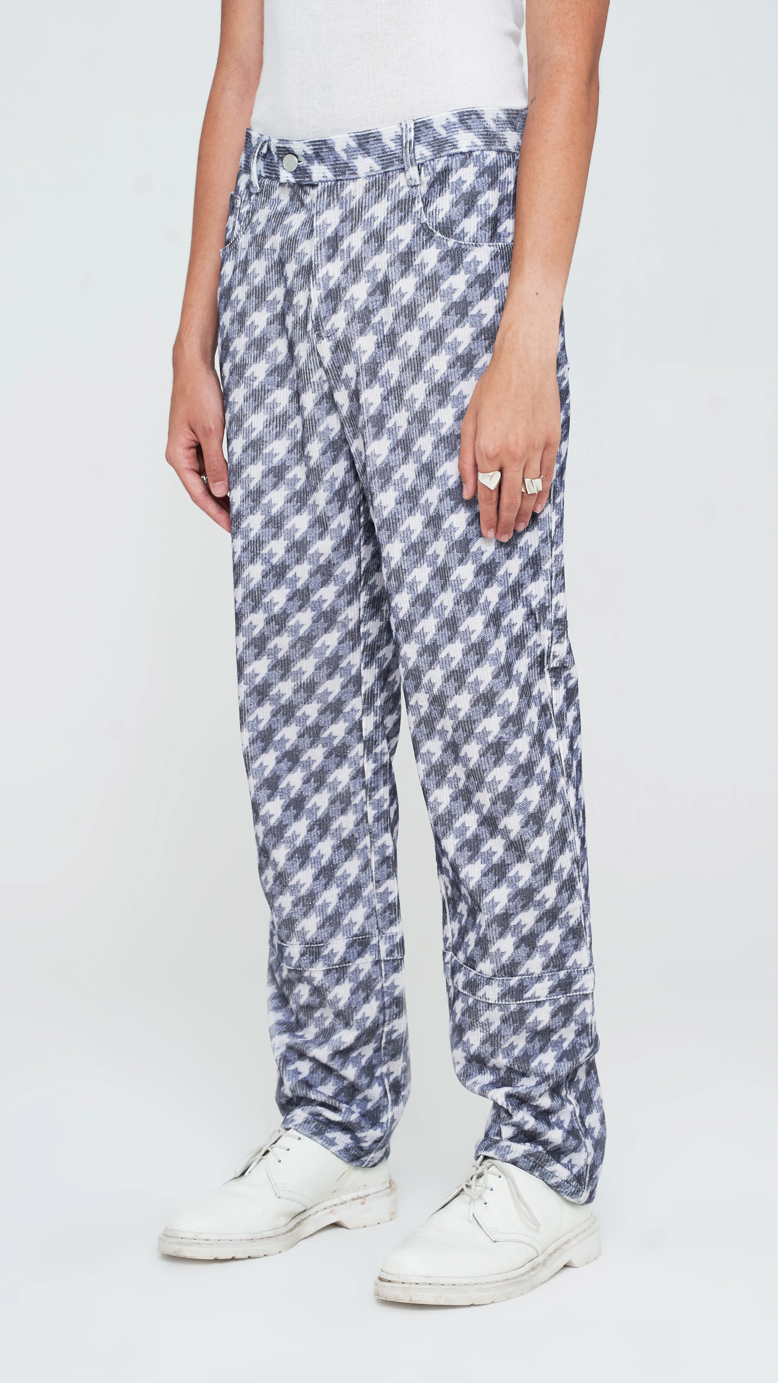 Trompe L'oeil Corduroy Houndstooth Pants