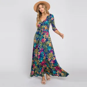 Tropical Bloom Venechia Maxi Wrap Dress