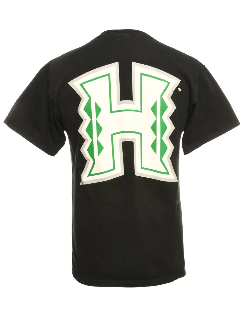 University Of Hawaii Black Printed T-shirt - L