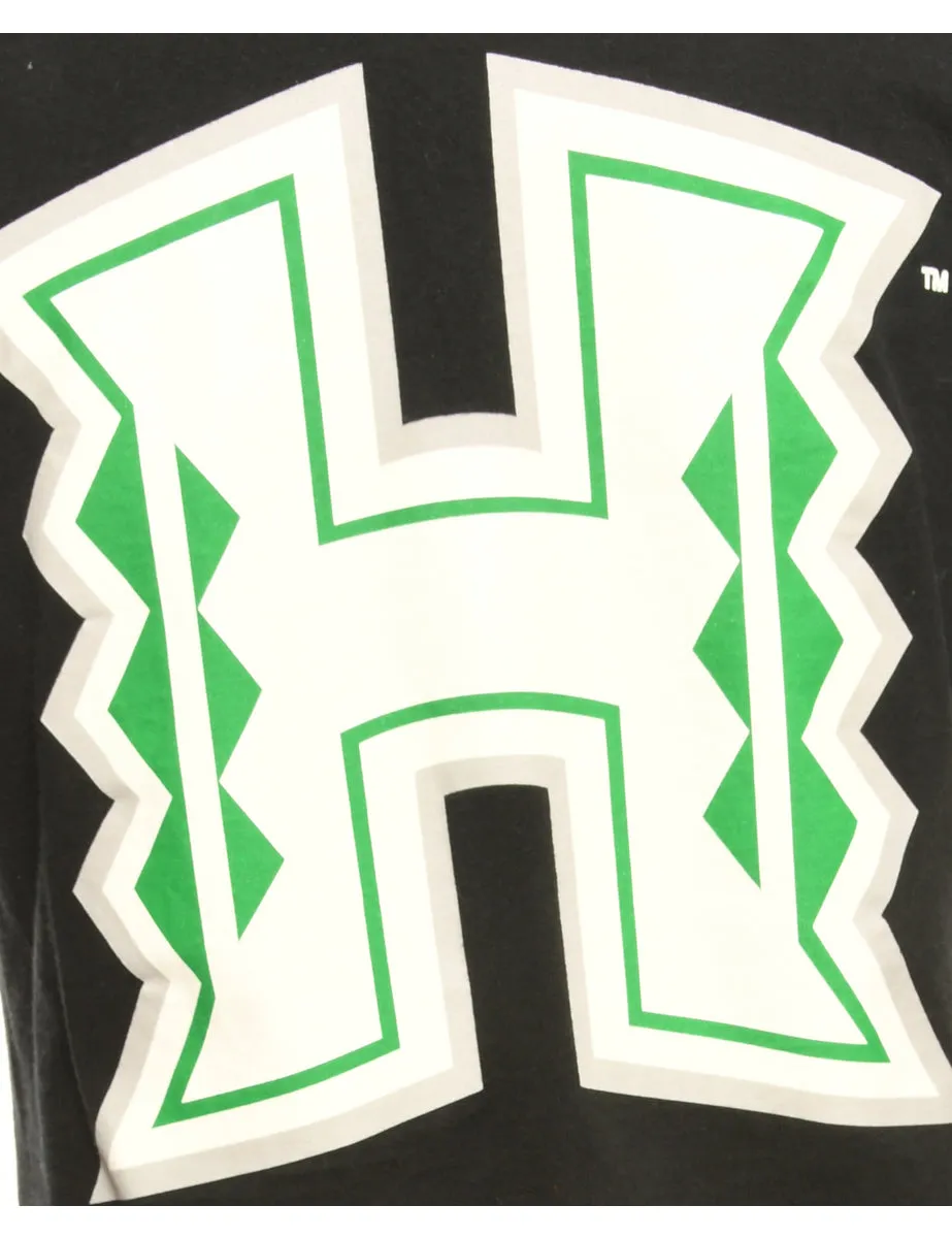 University Of Hawaii Black Printed T-shirt - L