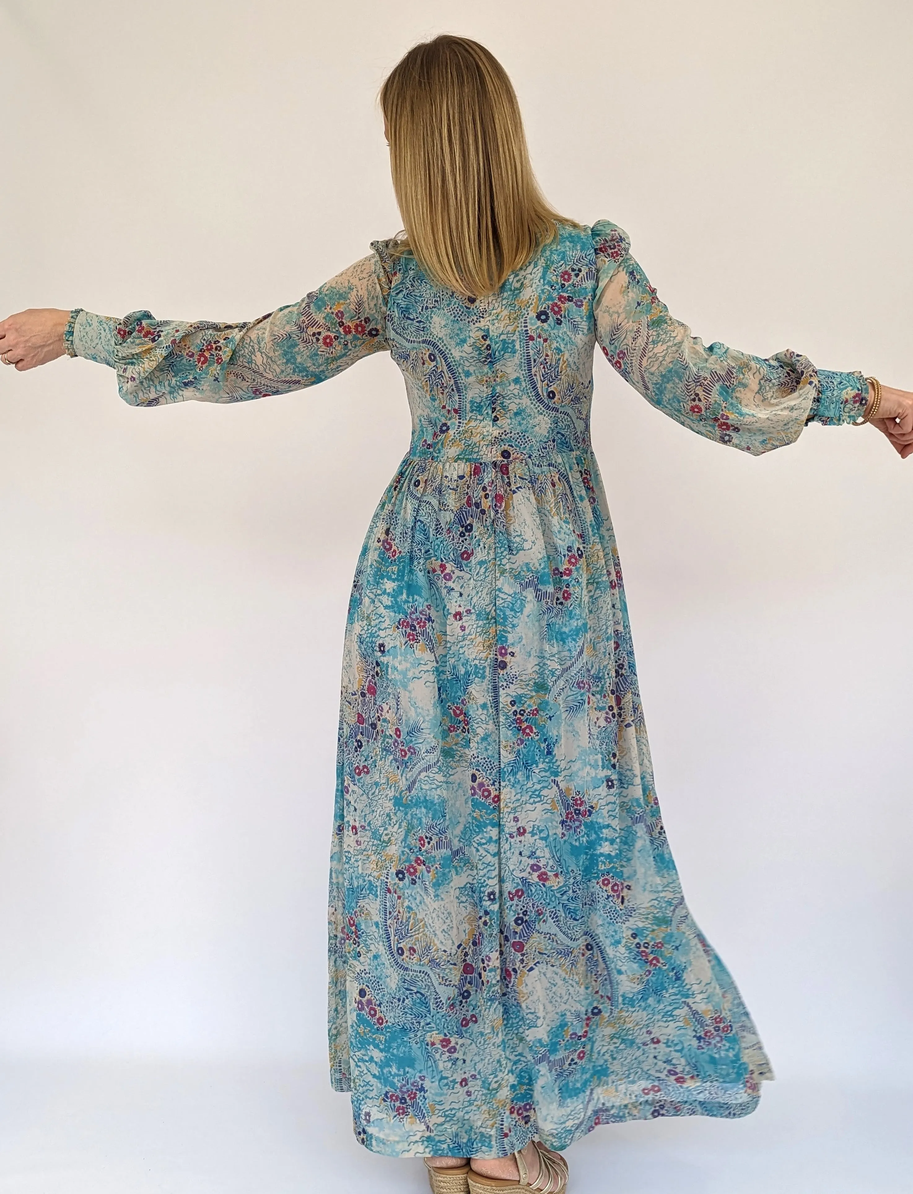 Vintage 70s Prairie Boho Dress