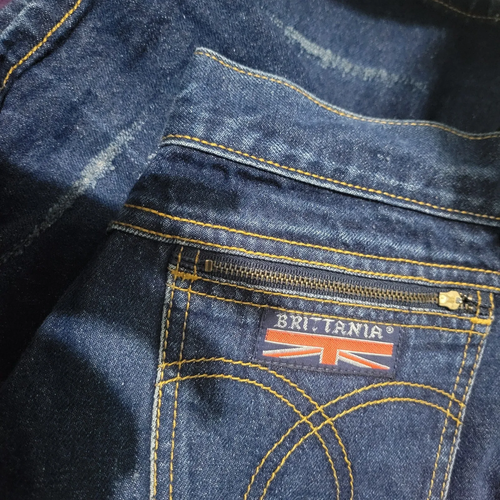 Vintage Brittania Jeans 80s Denim Straight Leg High Rise Waist 35 Long Inseam Size 27 27x35