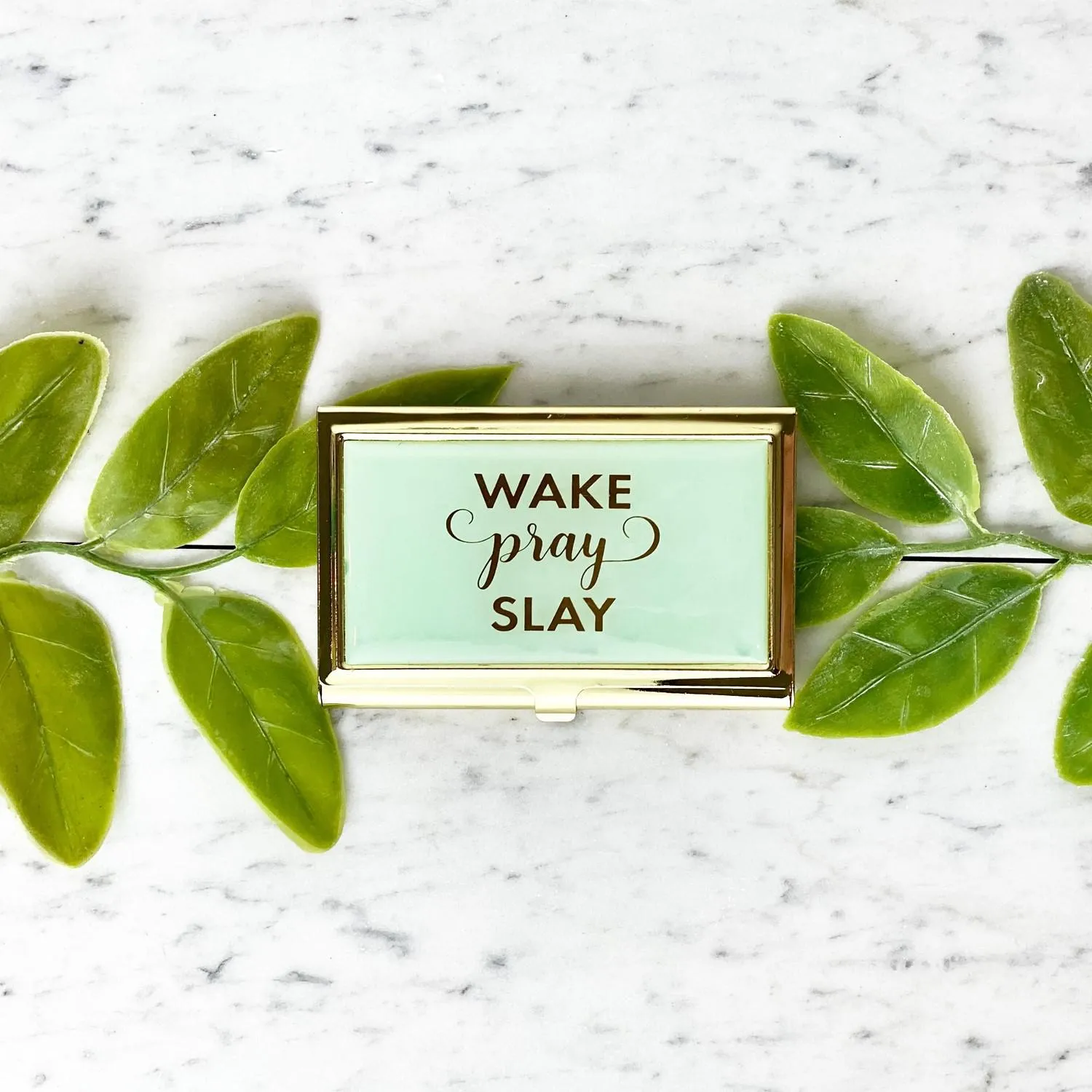 Wake Pray Slay Business Card Holder