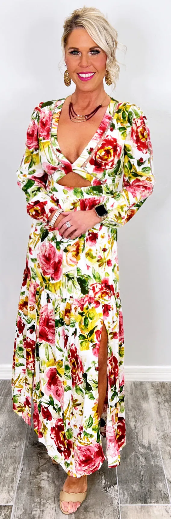 Where I Want To Be Floral Maxi Dress