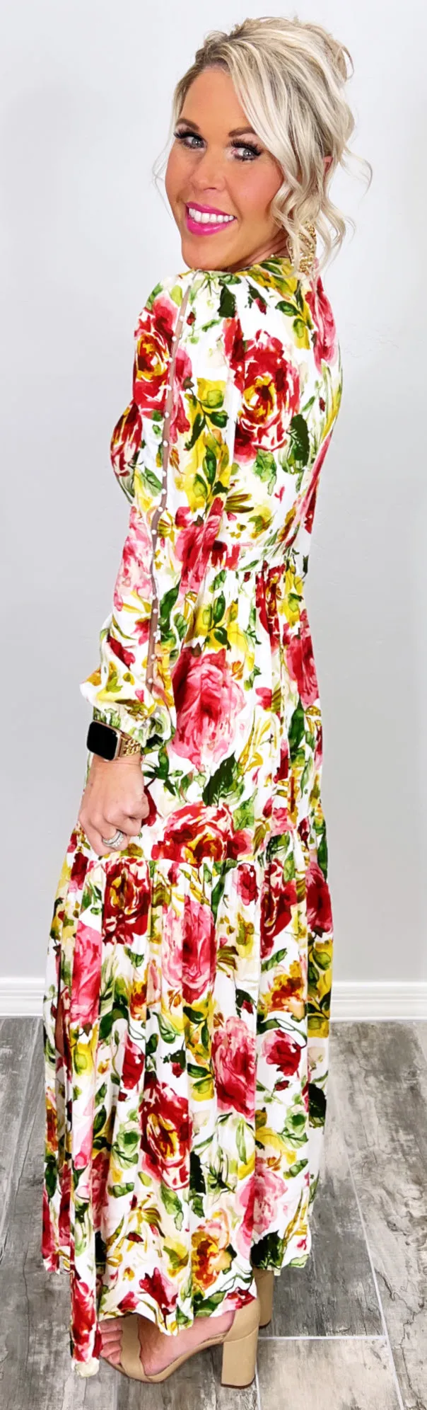 Where I Want To Be Floral Maxi Dress