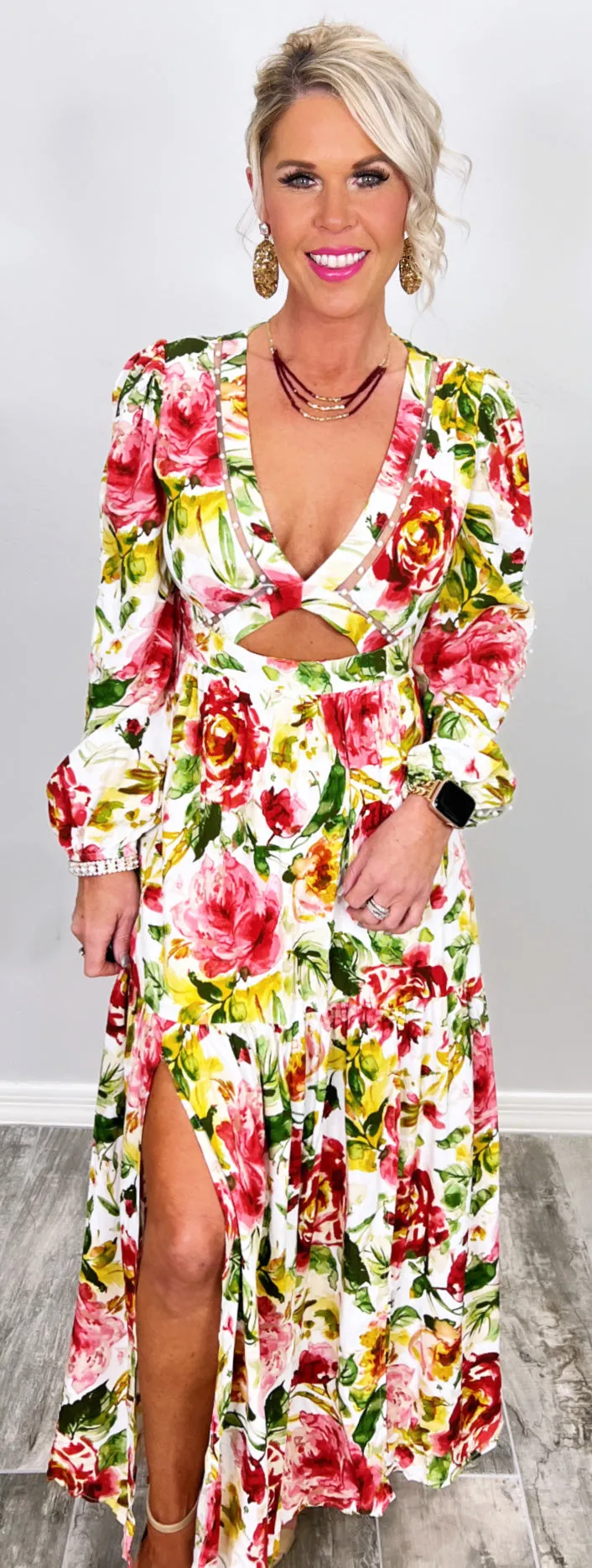 Where I Want To Be Floral Maxi Dress