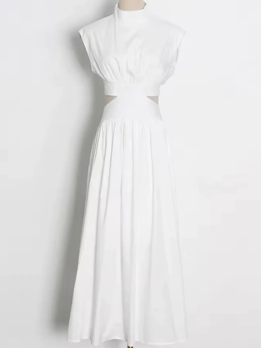 White cutout maxi dress