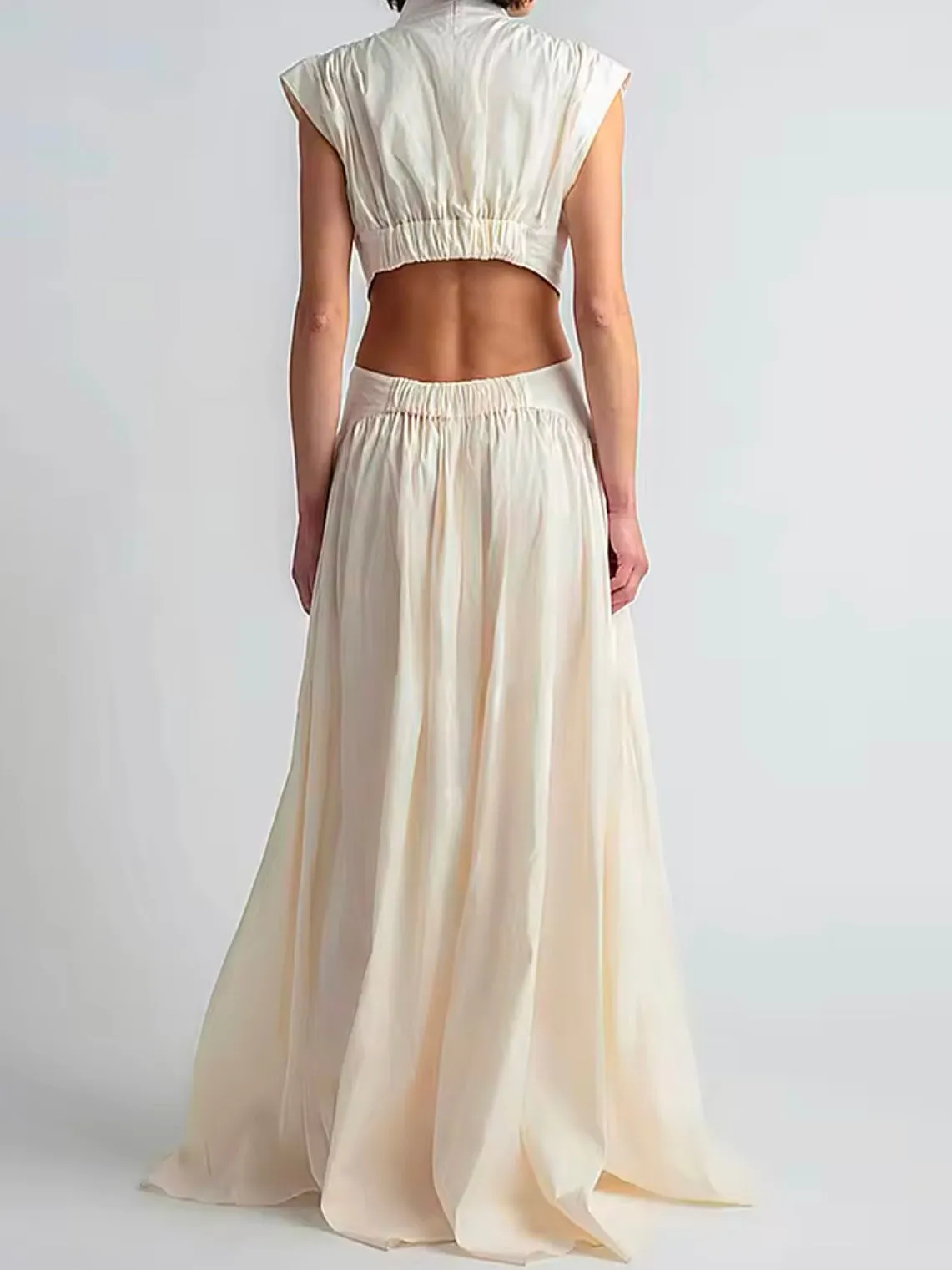 White cutout maxi dress