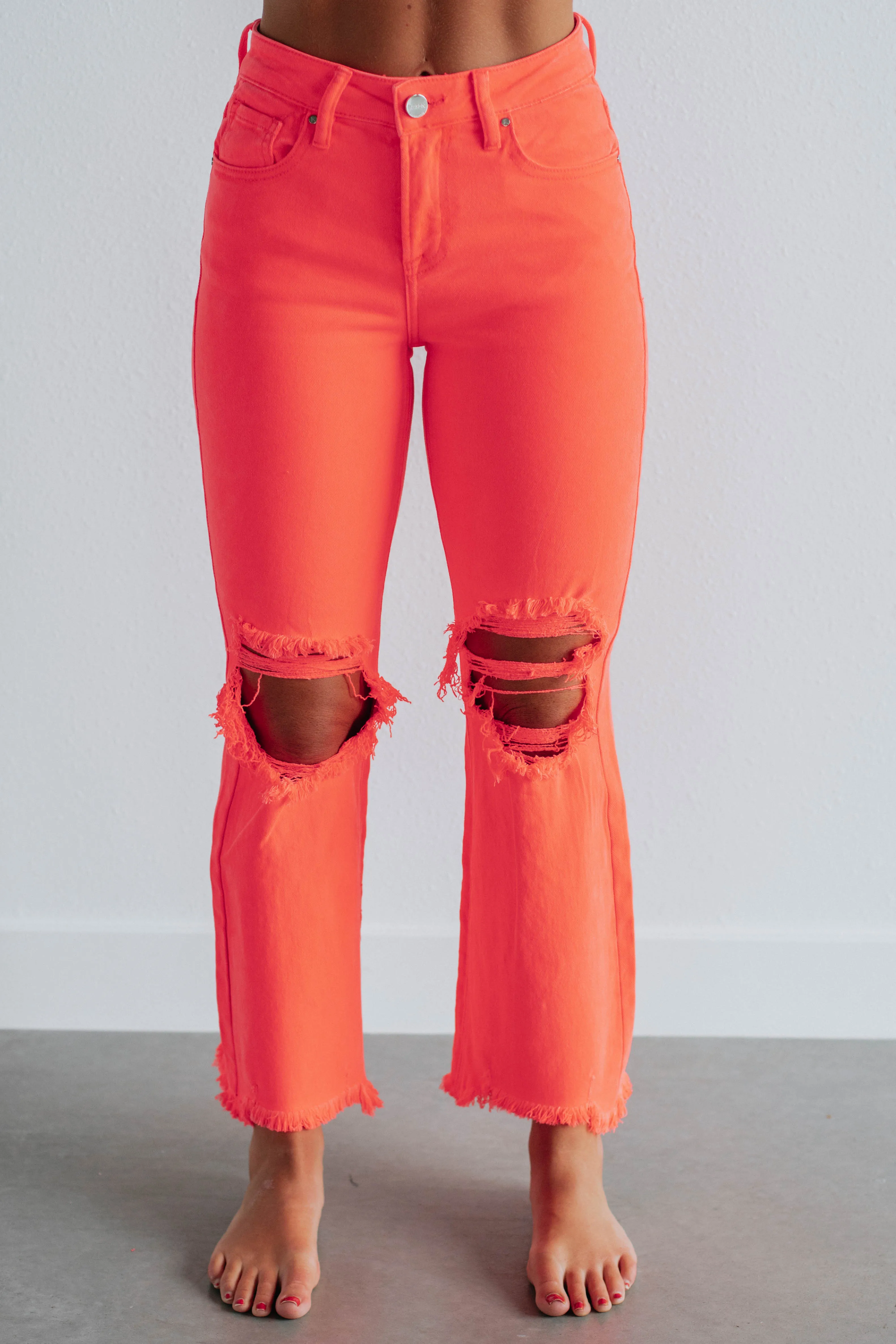 Willow Risen Jeans - Neon Coral