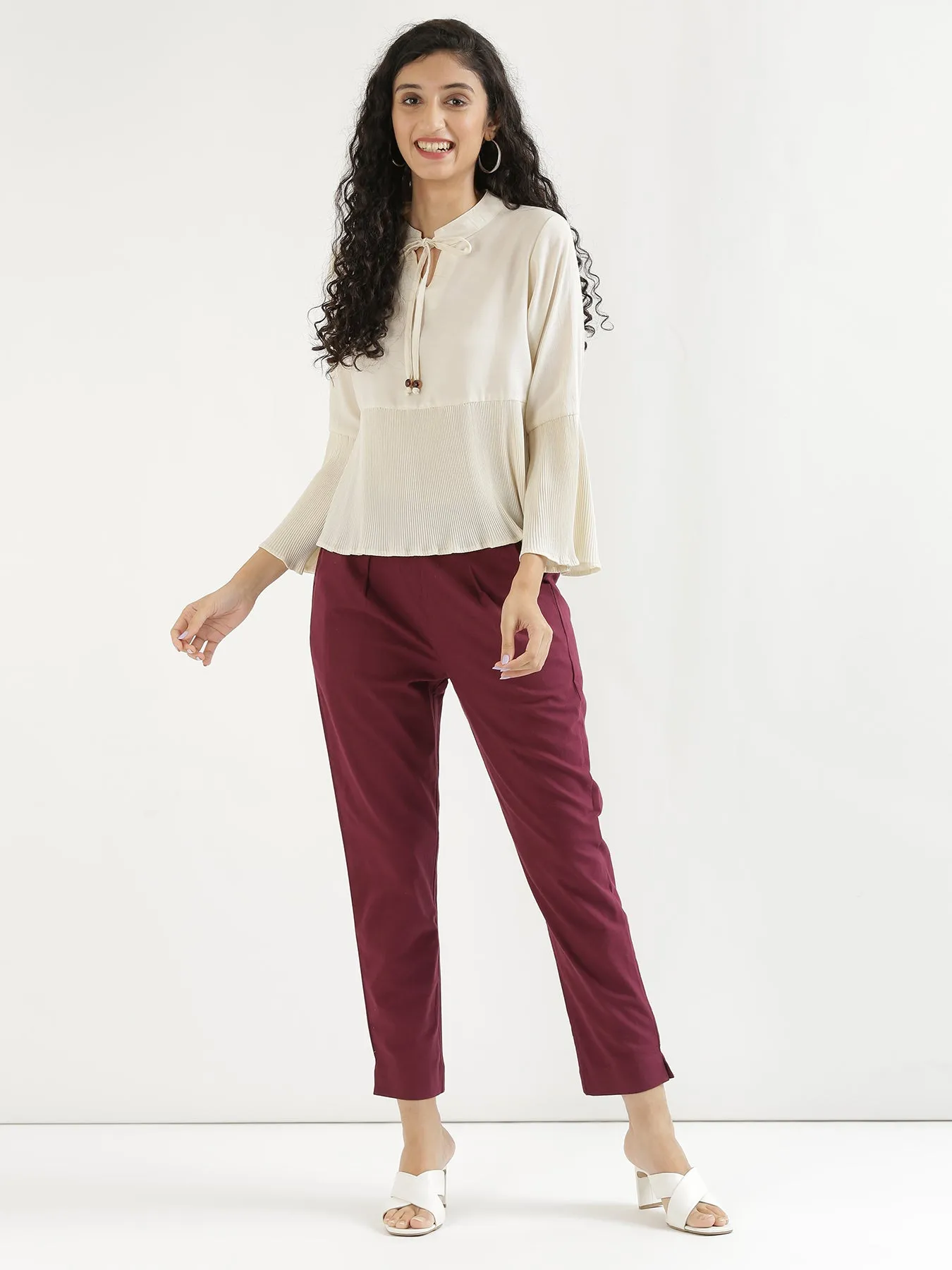 Wine Cotton Pant