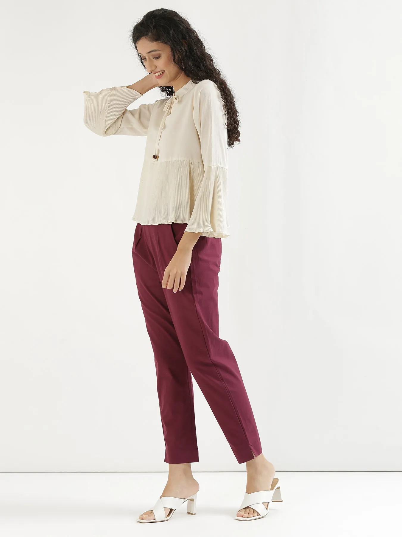 Wine Cotton Pant