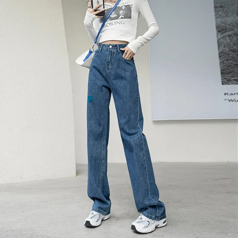 Women Loose Straight Leg Jeans