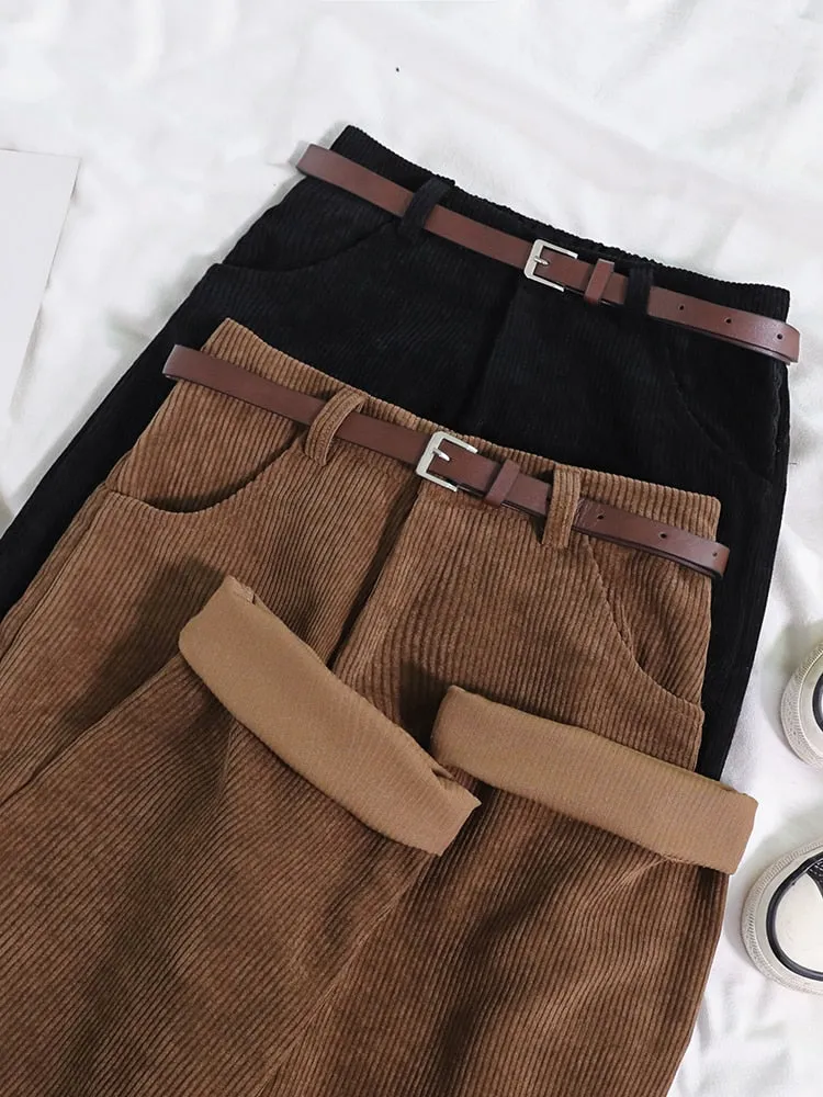 Women Spring Corduroy Pants