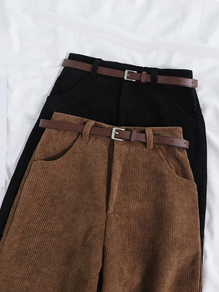 Women Spring Corduroy Pants